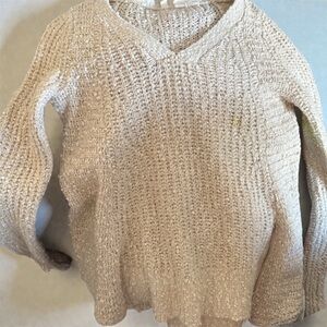 Moth V-Neck Cream Sweater